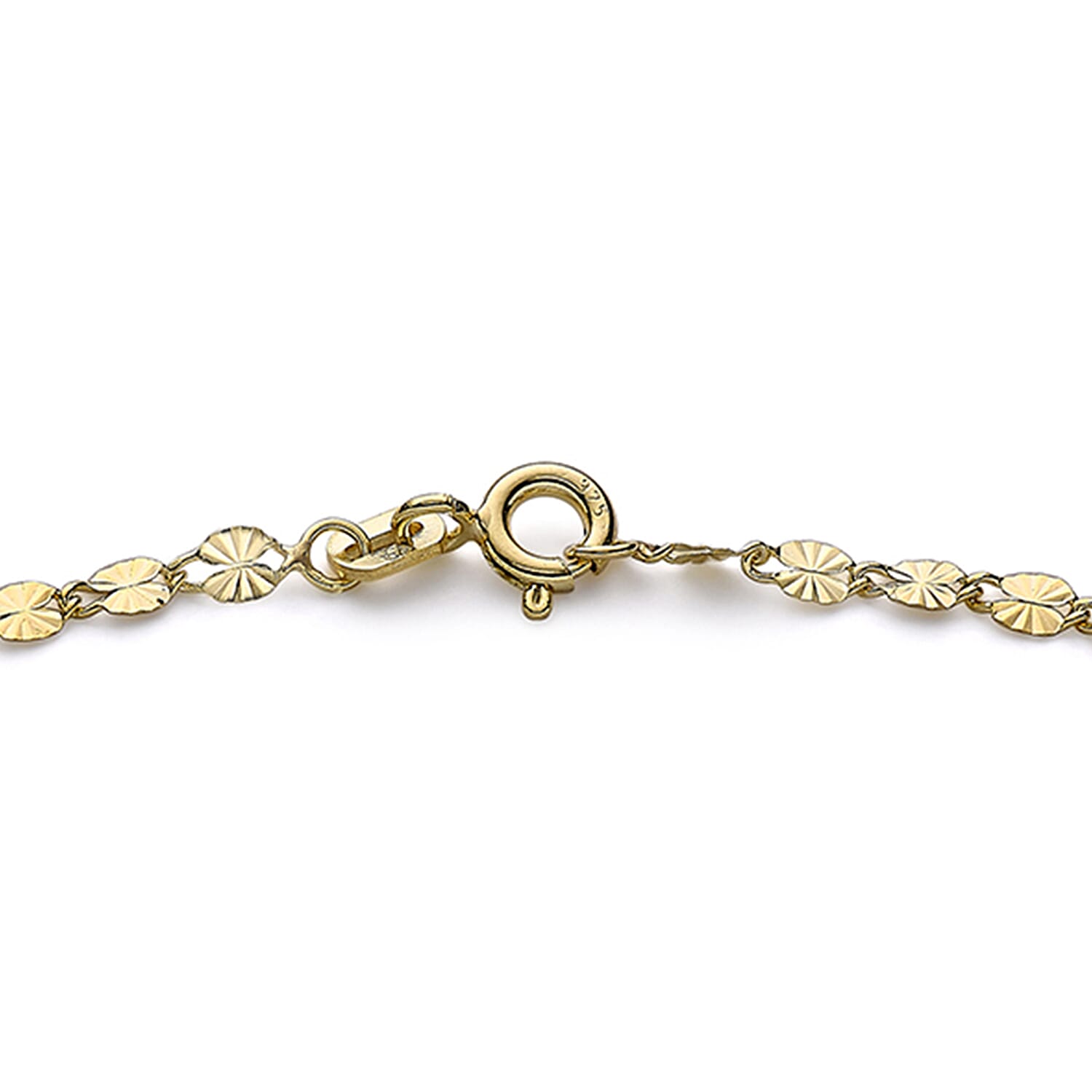 9K Yellow Gold 3mm Diamond Cut Forzatina Chain Bracelet 7.2 Inch