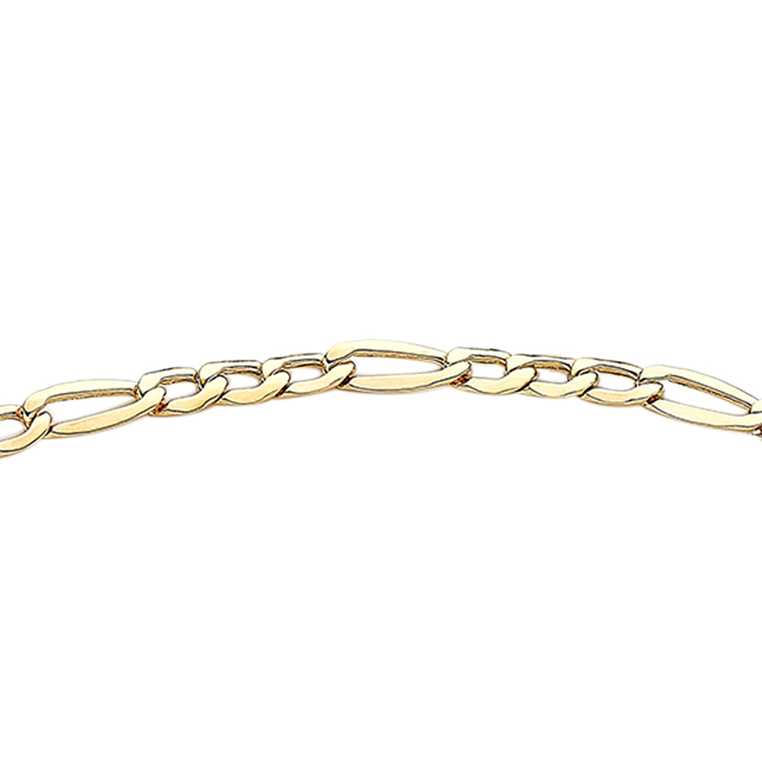 9K Yellow Gold 3.5mm Figaro 9mm X 14mm Padlock And Safety Chain Bracelet 7 Inch
