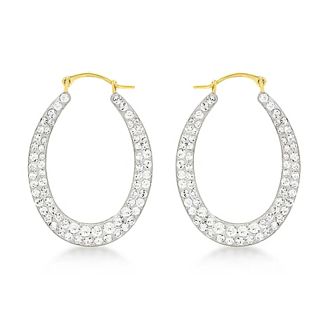 9K Yellow Gold Crystalique 19mm X 26mm Oval Earrings