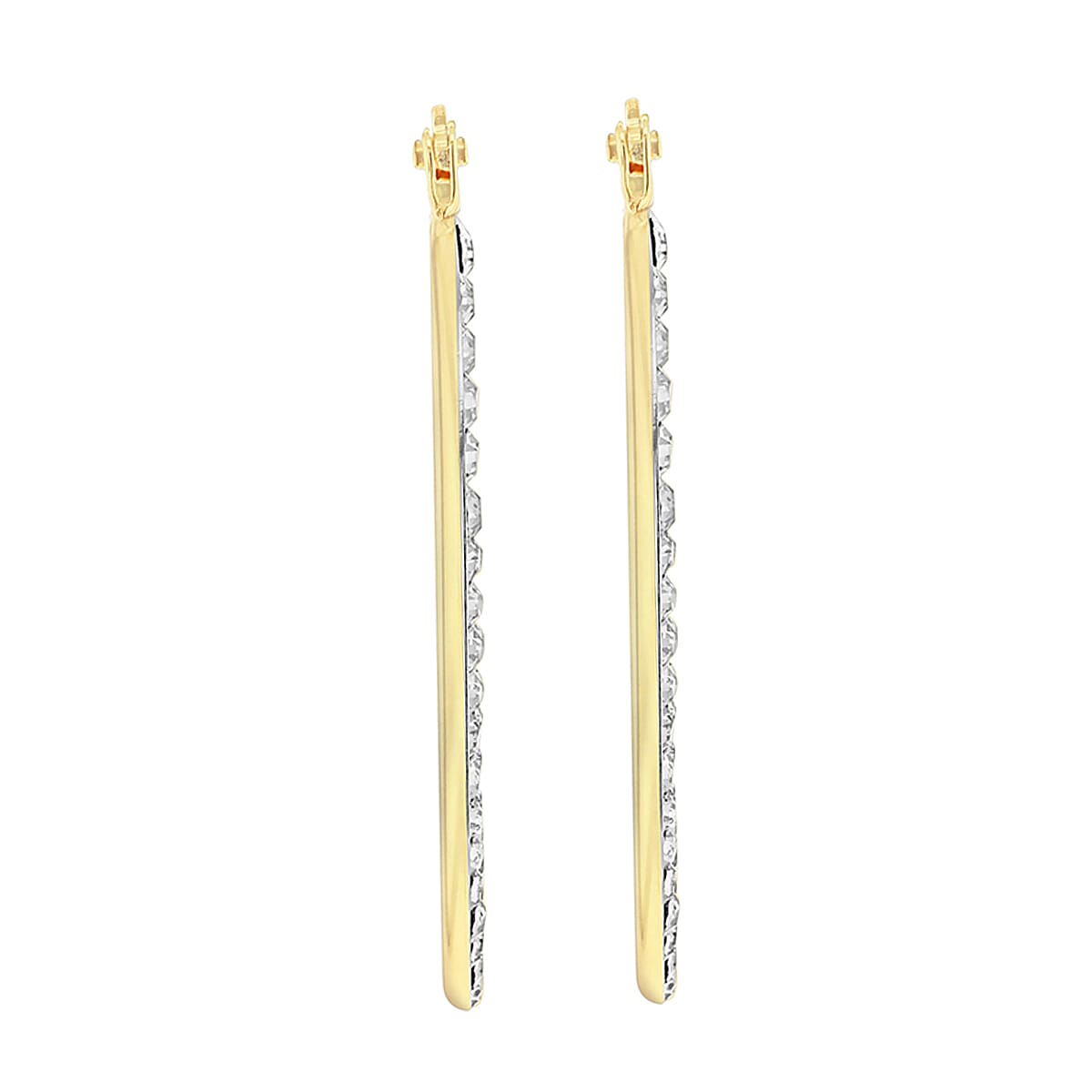 9K Yellow Gold Crystalique 19mm X 26mm Oval Earrings