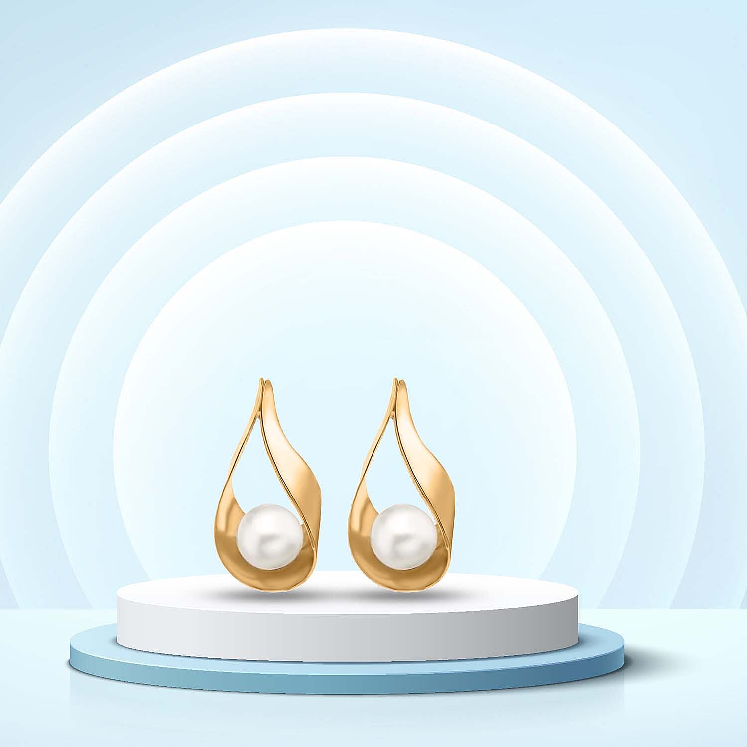 9K Yellow Gold   Pearl  Earring 5.50 pc,  Gold Wt. 1.2 Gms  5.500  Ct.