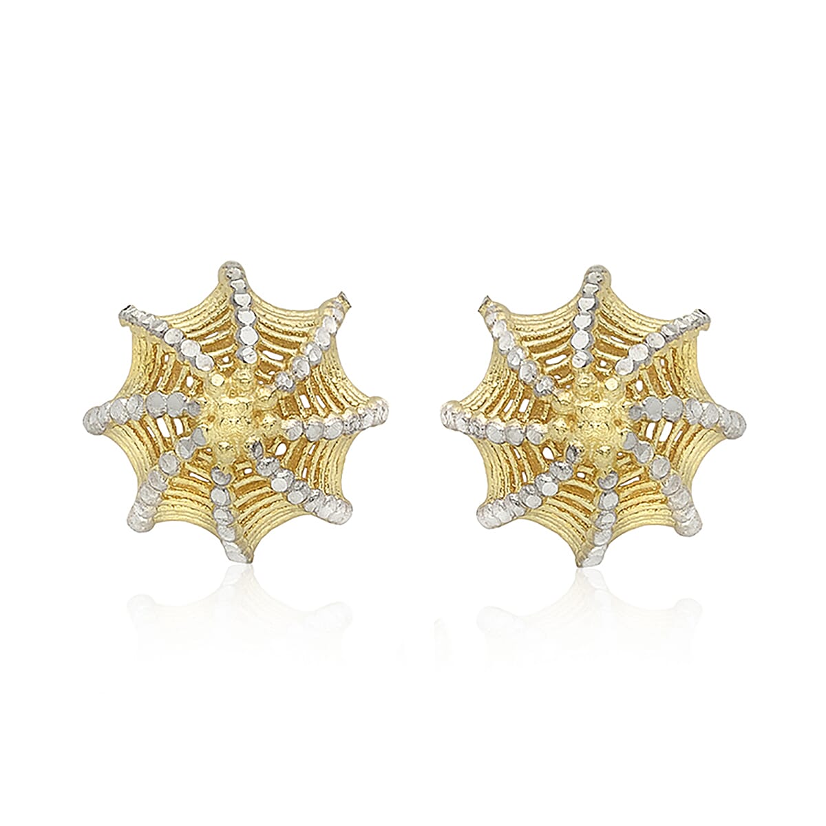 9K 2 Tone Gold 10mm Umbrella Stud Earrings