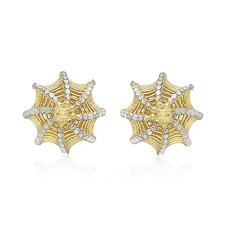 9K 2 Tone Gold 10mm Umbrella Stud Earrings