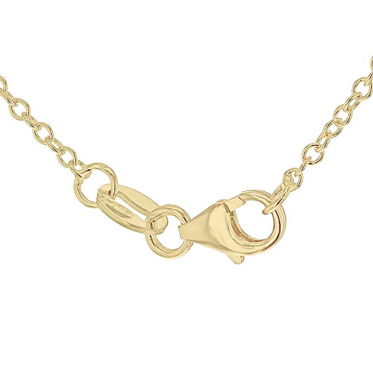 9K 3 Colour Gold CZ 15.8mm X 29.3mm Linked Teardrop Trace Chain Adjustable Necklace 16-18 Inch