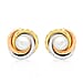 9K 3 Colour Gold 6mm Freshwater Pearl 15mm Knot Stud Earrings