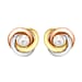 9K 3 Colour Gold 6mm Freshwater Pearl 15mm Knot Stud Earrings