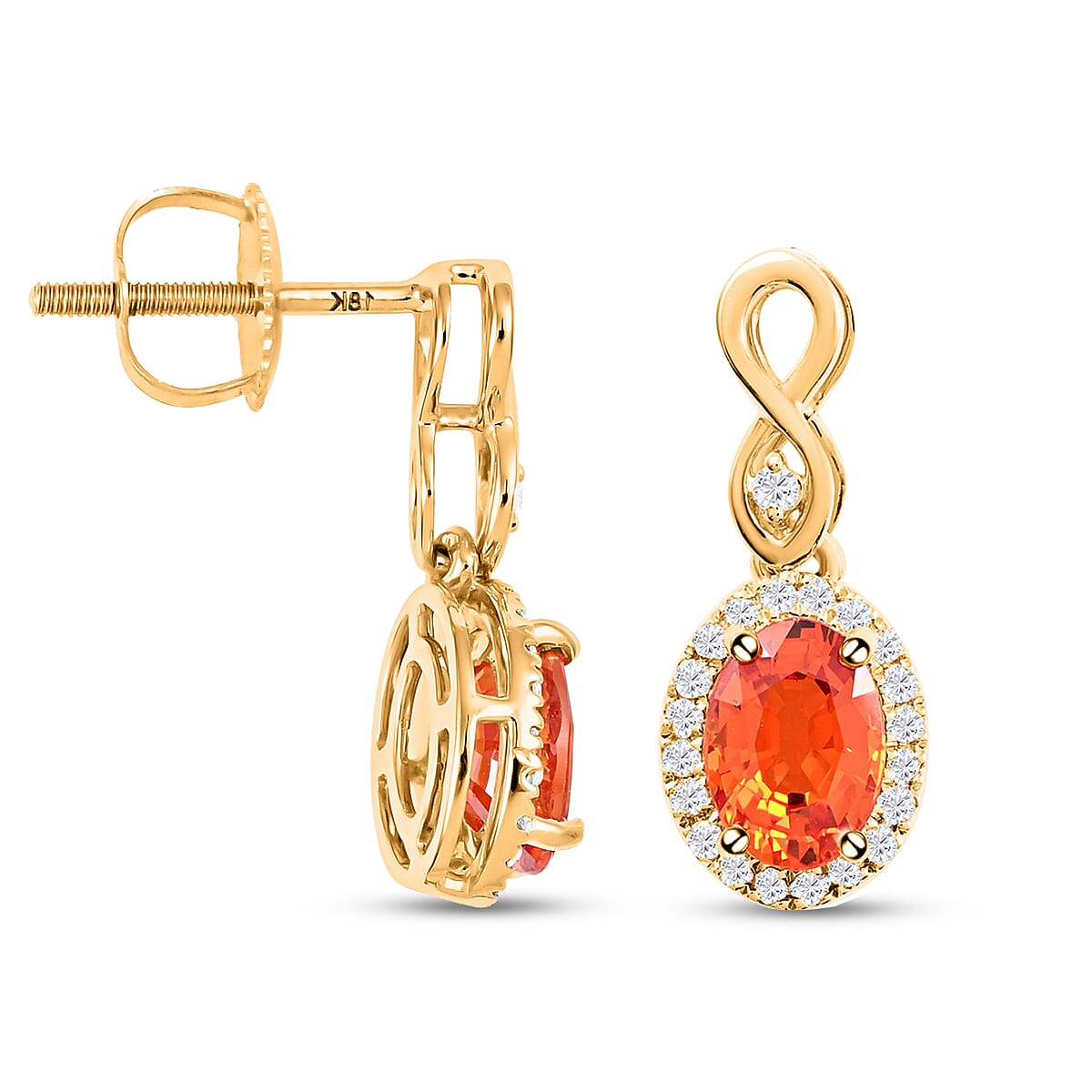 Certified and Appraised ILIANA 18K Yellow Gold AAA Songea Sapphire and Diamond SI GH Dangle Drop Earrings 2.53 grams, 2.25 Ct