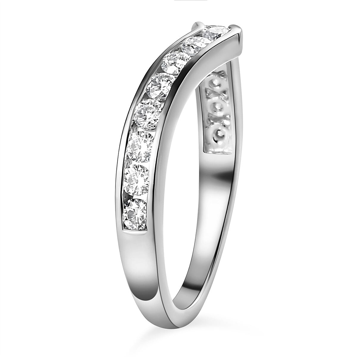 Moissanite Wishbone Ring in Sterling Silver