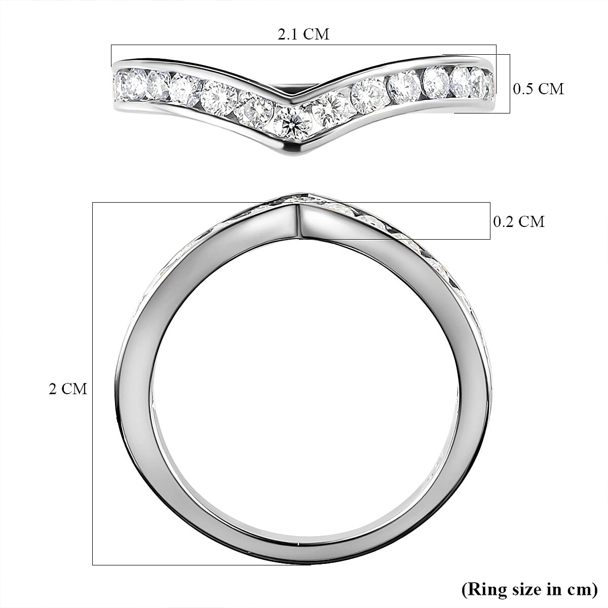 Moissanite Wishbone Ring in Sterling Silver