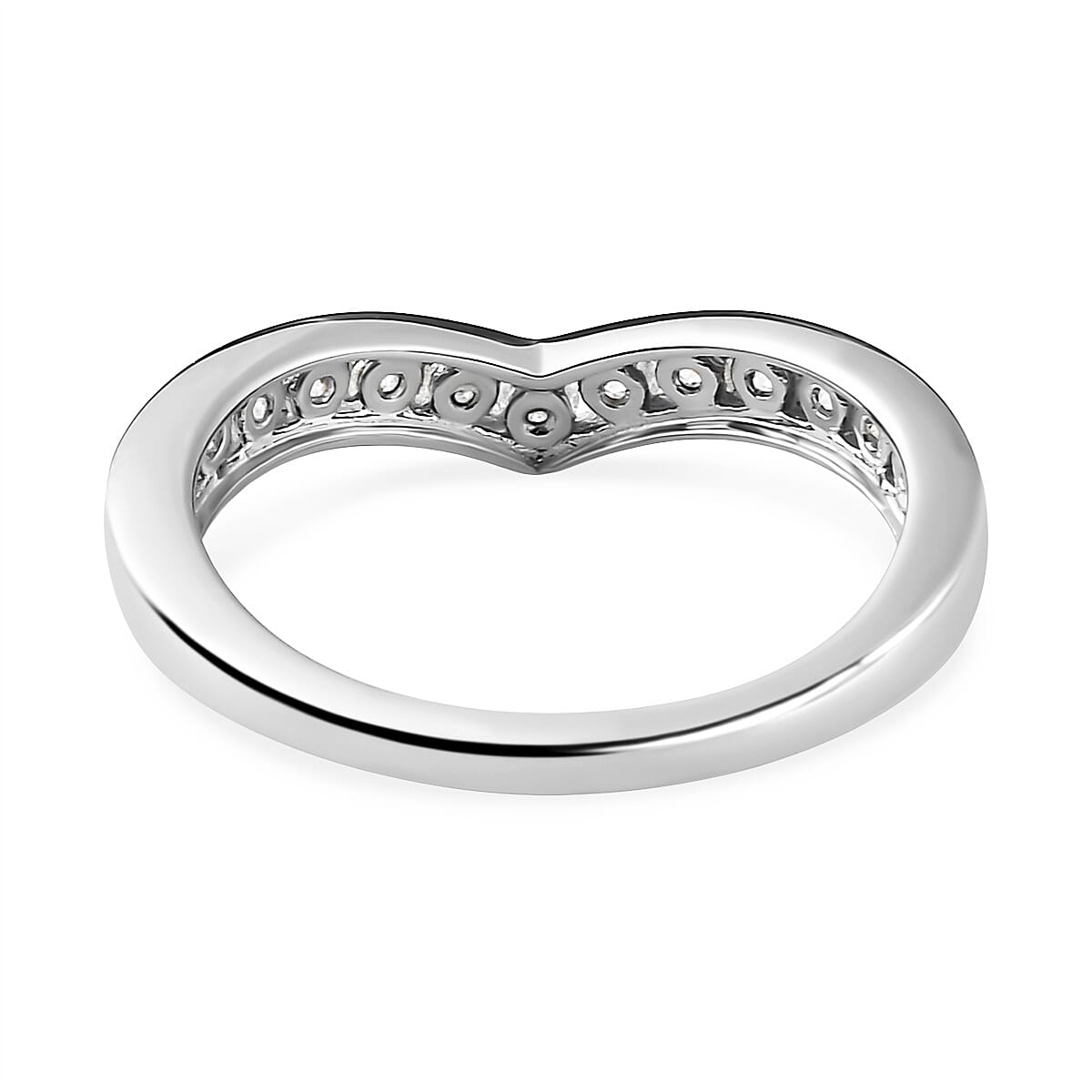 Moissanite Wishbone Ring in Sterling Silver