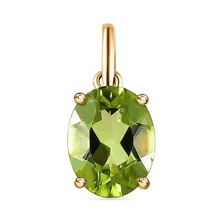 9K Yellow Gold Hebei Peridot Solitaire Pendant 1.35 Ct.