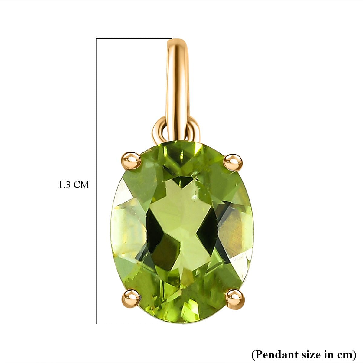 9K Yellow Gold Hebei Peridot Solitaire Pendant 1.35 Ct.