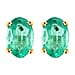 9K Yellow Gold AA Zambian Emerald Earring With Push Back