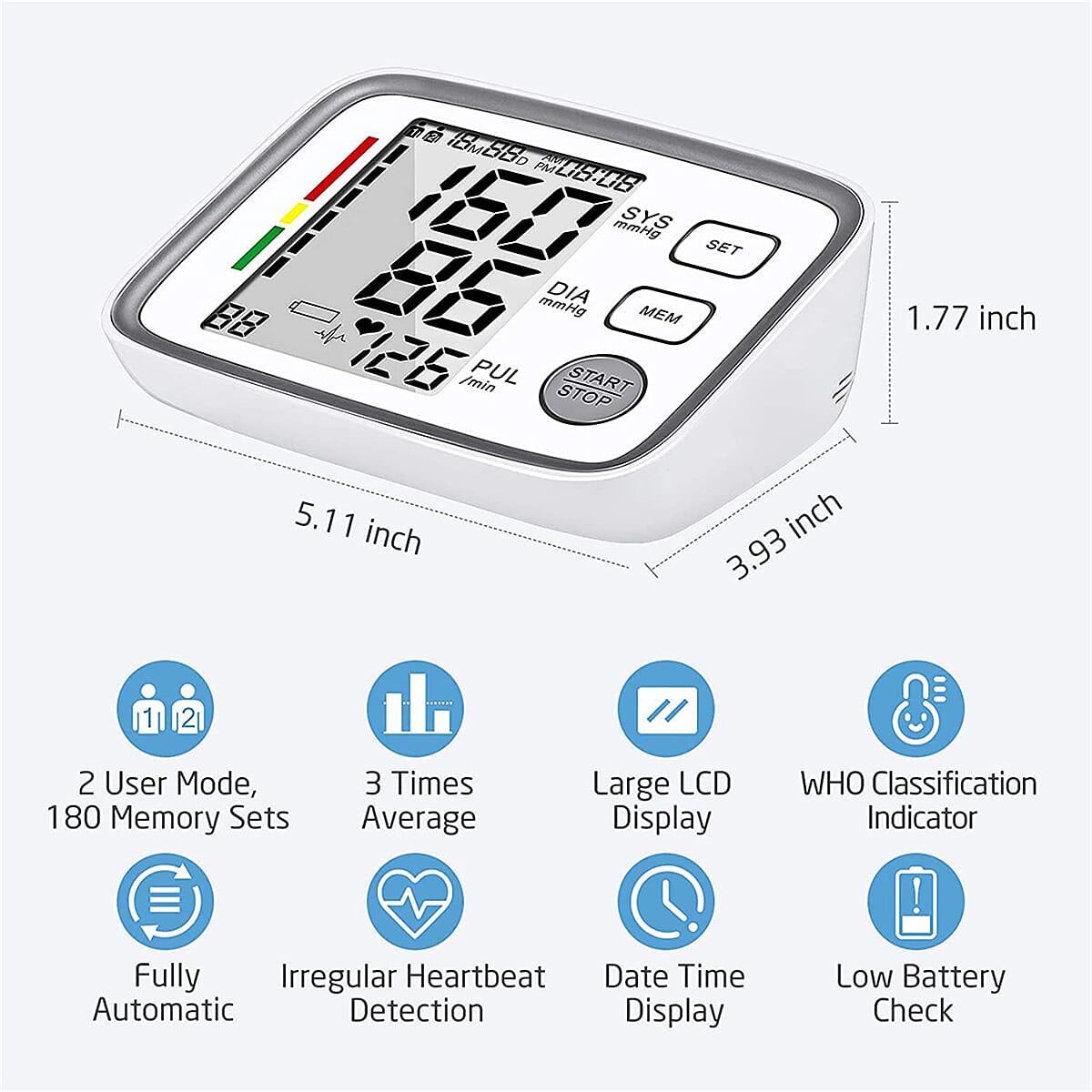 Blood Pressure Monitor (Size 1x1 cm) - Multi Color