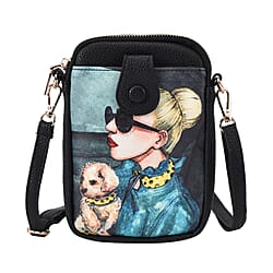 Geometric Pattern Crossbody Cell Phone Bag - Multi