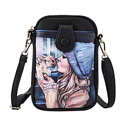 Geometric Pattern Crossbody Cell Phone Bag - Multi