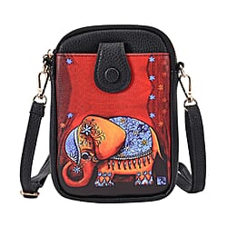 Geometric Pattern Crossbody Cell Phone Bag - Multi