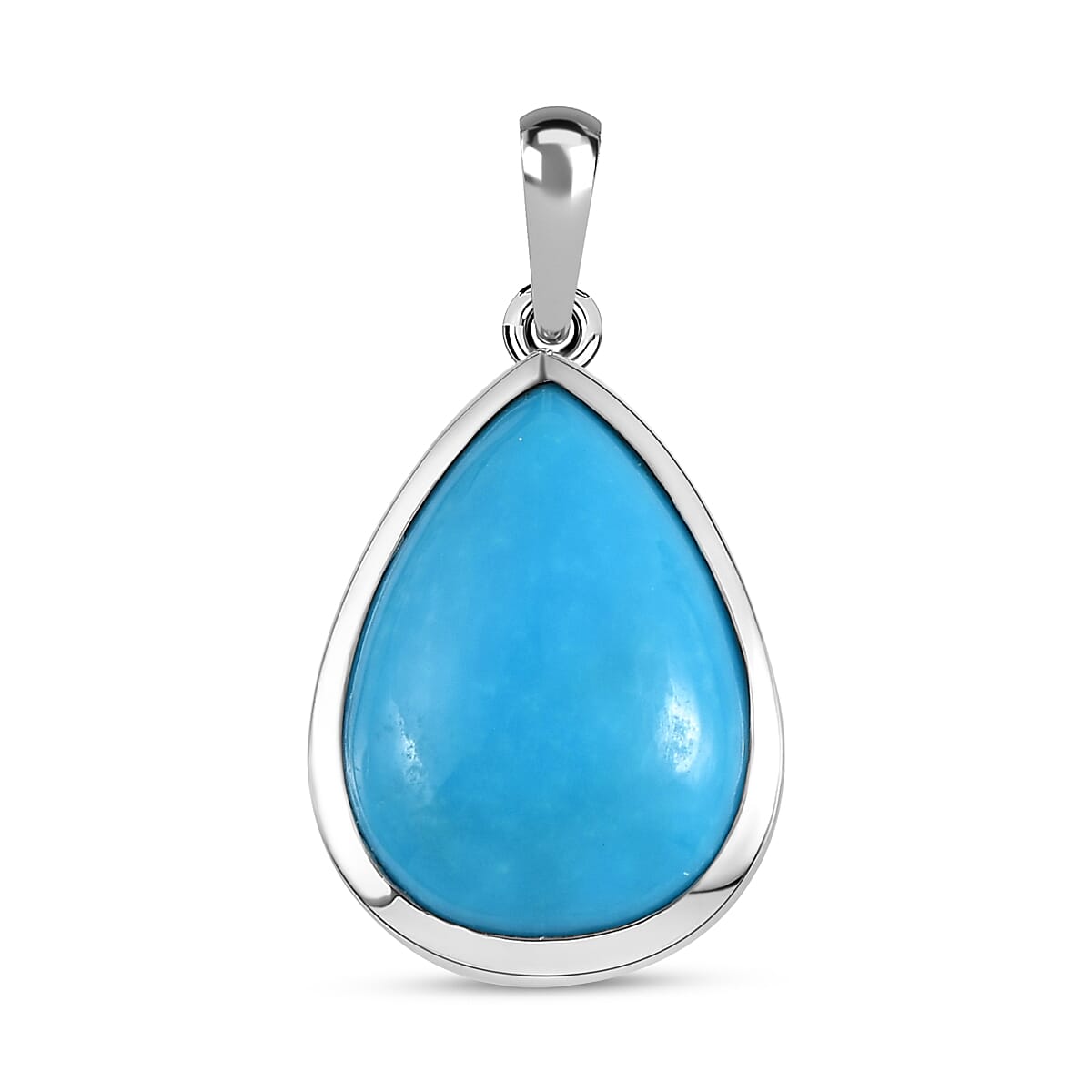 RHAPSODY 950 Platinum AAAA Arizona Sleeping Beauty Turquoise Solitaire Pendant 9.39 Ct.
