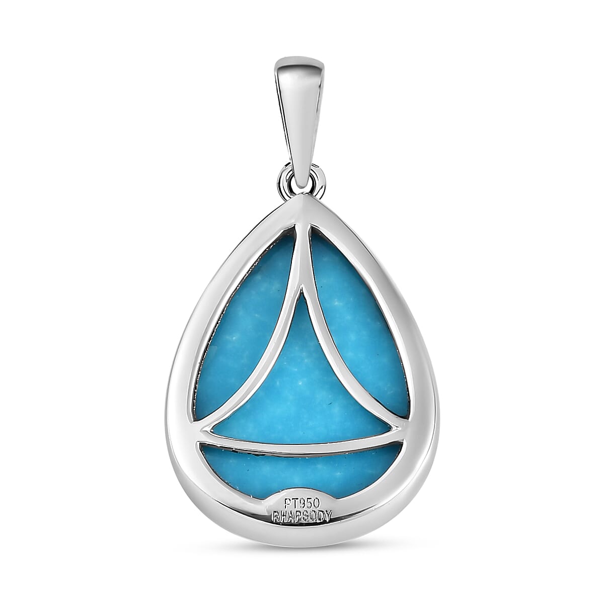 RHAPSODY 950 Platinum AAAA Arizona Sleeping Beauty Turquoise Solitaire Pendant 9.39 Ct.