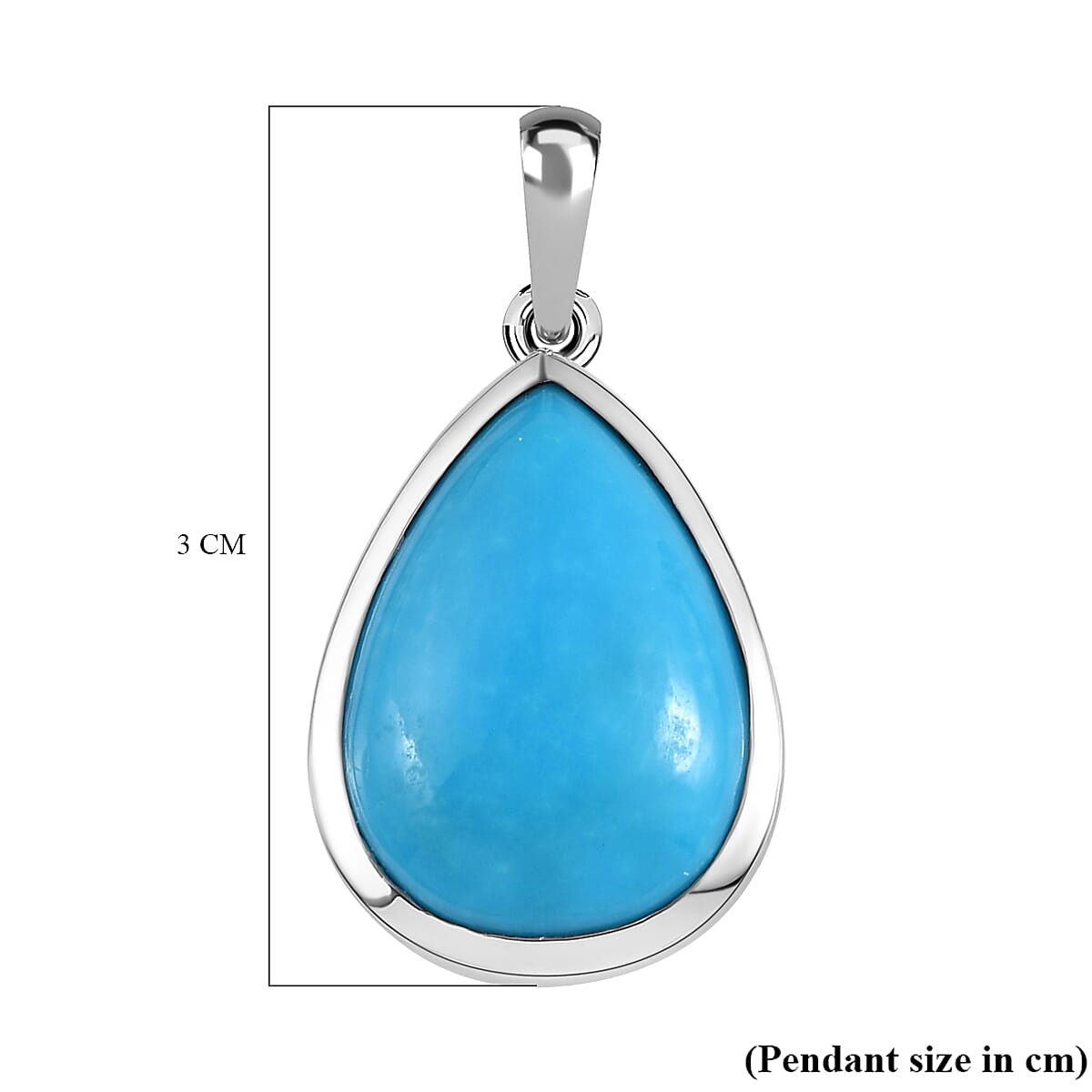 RHAPSODY 950 Platinum AAAA Arizona Sleeping Beauty Turquoise Solitaire Pendant 9.39 Ct.