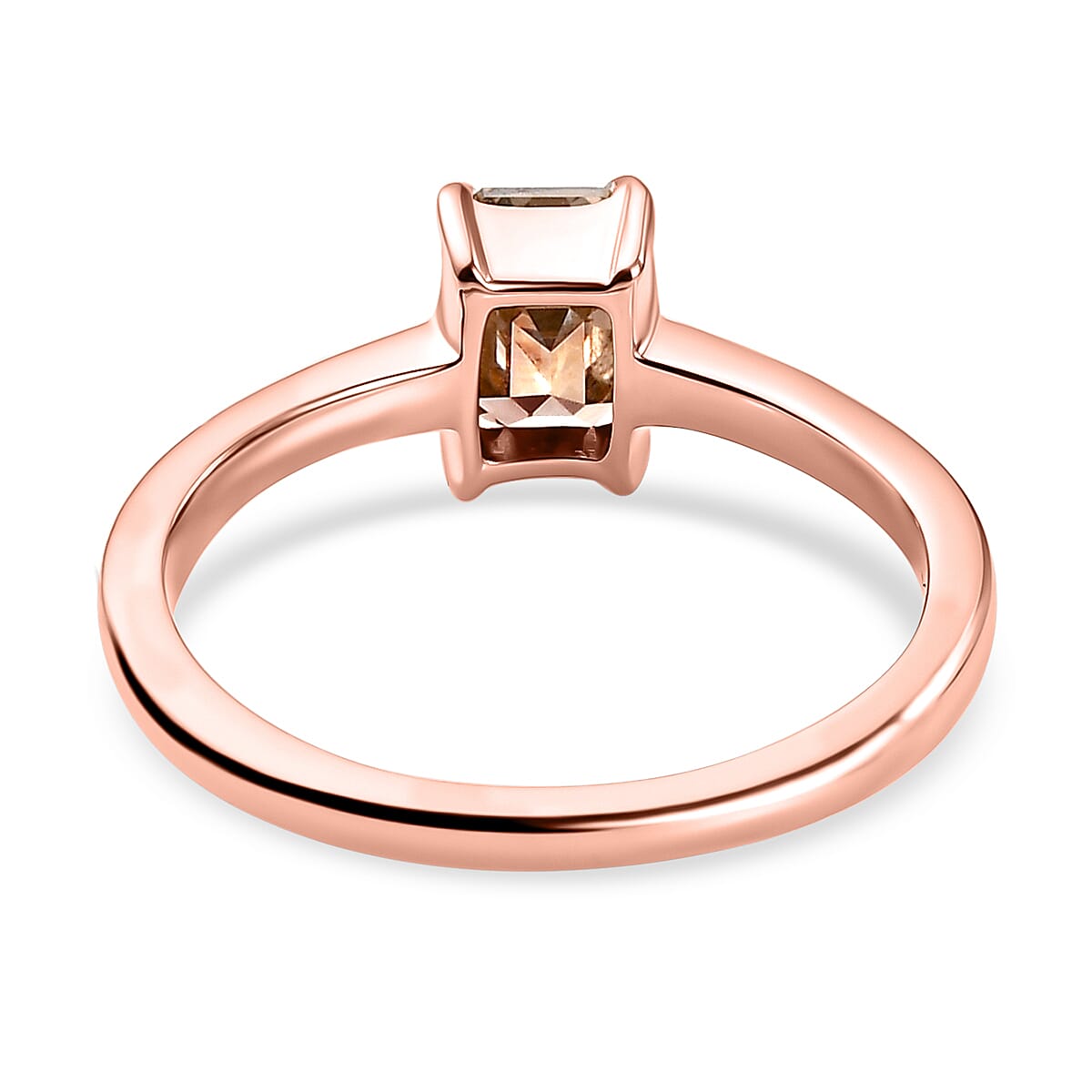 14K Rose Gold SGL Certified Champagne Diamond (I1) Solitaire Ring 1.00 Ct.