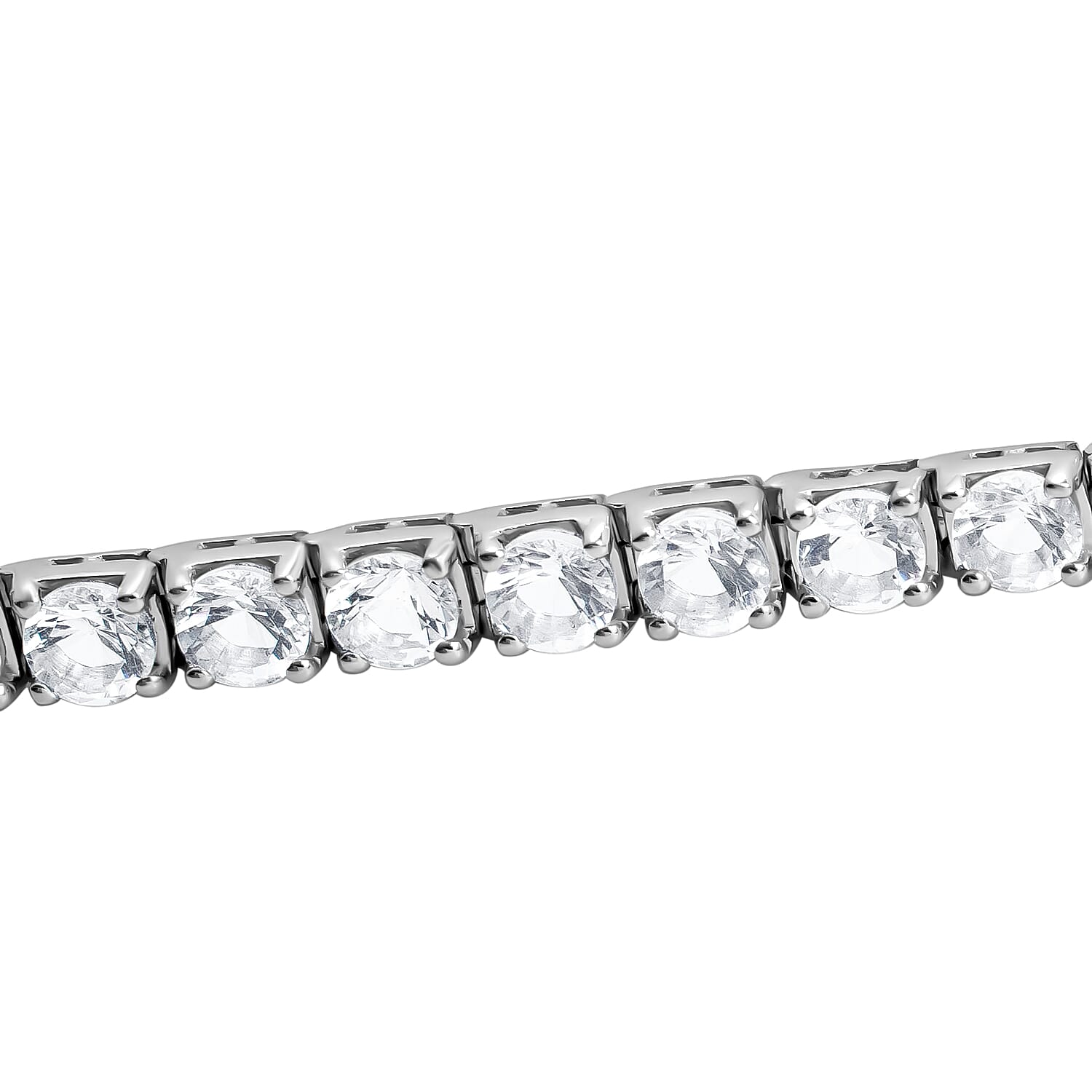 White Topaz  Bracelet (Size - 8.5) in Rhodium Overlay Sterling Silver 13.20 ct,  Silver Wt. 11.3 Gms  13.200  Ct.
