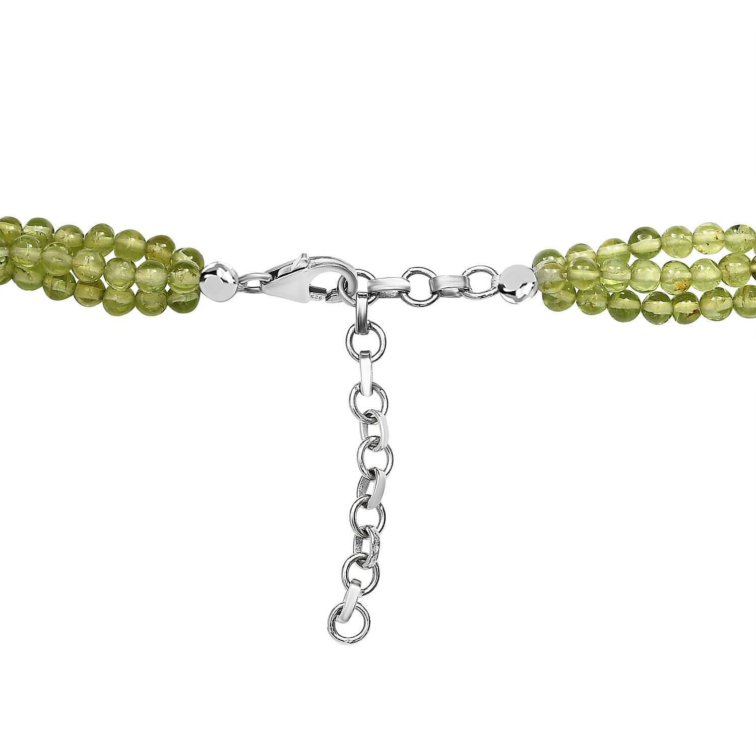 Peacock Triplet Quartz and Amethyst Necklace (Size - 18-2 Inch Ext.) in Platinum Overlay Sterling Silver 192.20 Ct, Silver Wt. 9.00 Gms