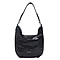 Assots London Genuine Leather Hilary Hobo Bag (Size 42x34x15 Cm) - Black