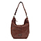 Assots London Genuine Leather Hilary Hobo Bag (Size 42x34x15 Cm) - Brown