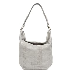 Assots London Genuine Leather Hilary Hobo Bag (Size 42x34x15 Cm) - Grey