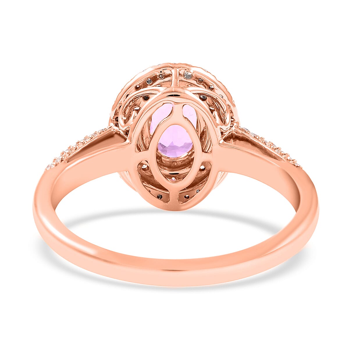 AGI Certified ILIANA 18K Rose Gold AAA Pink Sapphire and Diamond (SI) Solitaire Ring 1.40 Ct