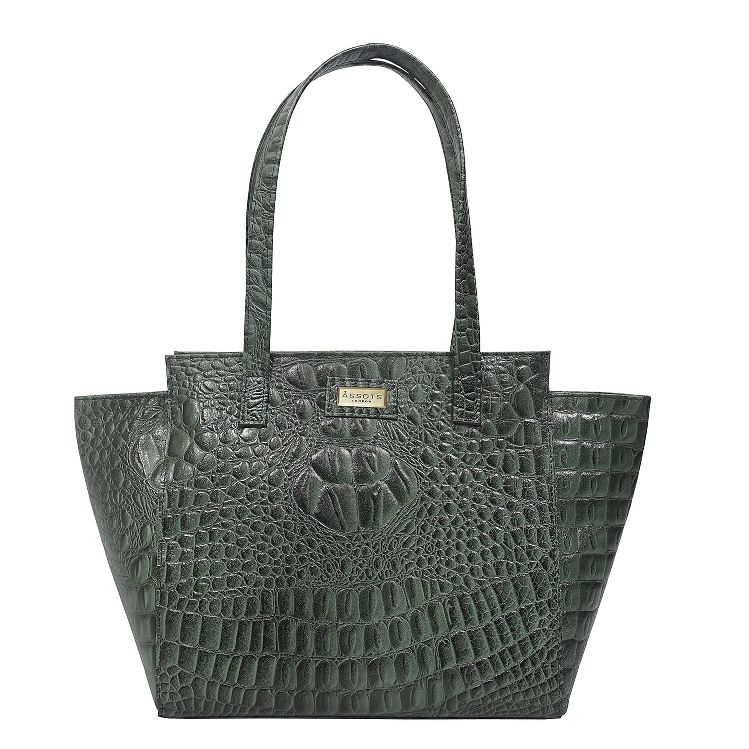 Assots London Genuine Leather Eileen Tote Bag - Olive