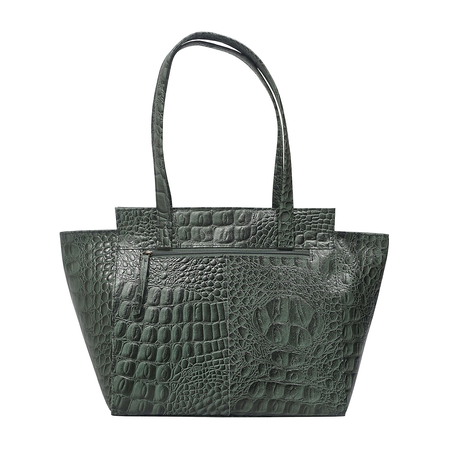 Assots London Genuine Leather Eileen Tote Bag - Olive