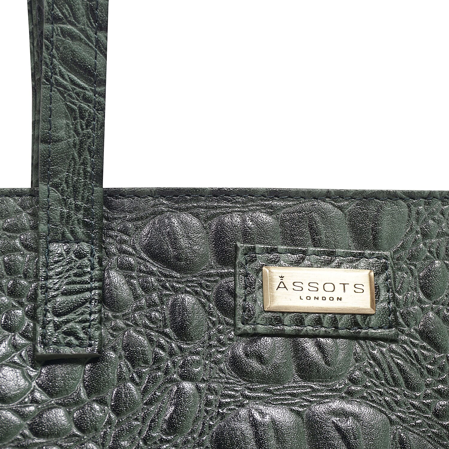 Assots London Genuine Leather Eileen Tote Bag - Olive