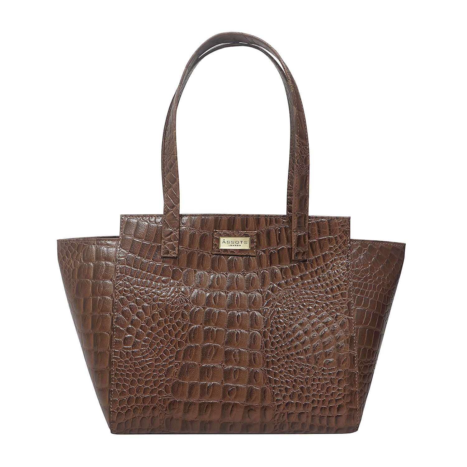 Assots London Genuine Leather Eileen Tote - Tan