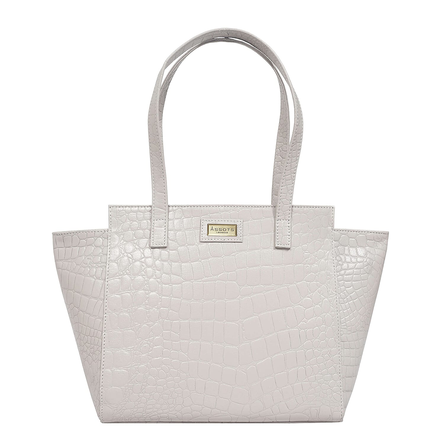 Assots London Genuine Leather Eileen Tote Bag - Ivory