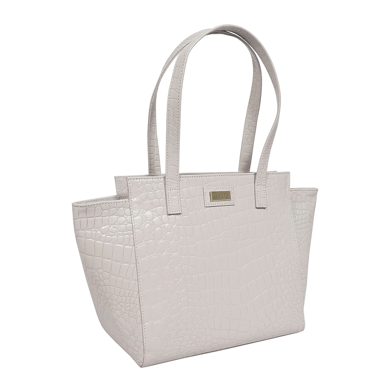 Assots London Genuine Leather Eileen Tote Bag - Ivory