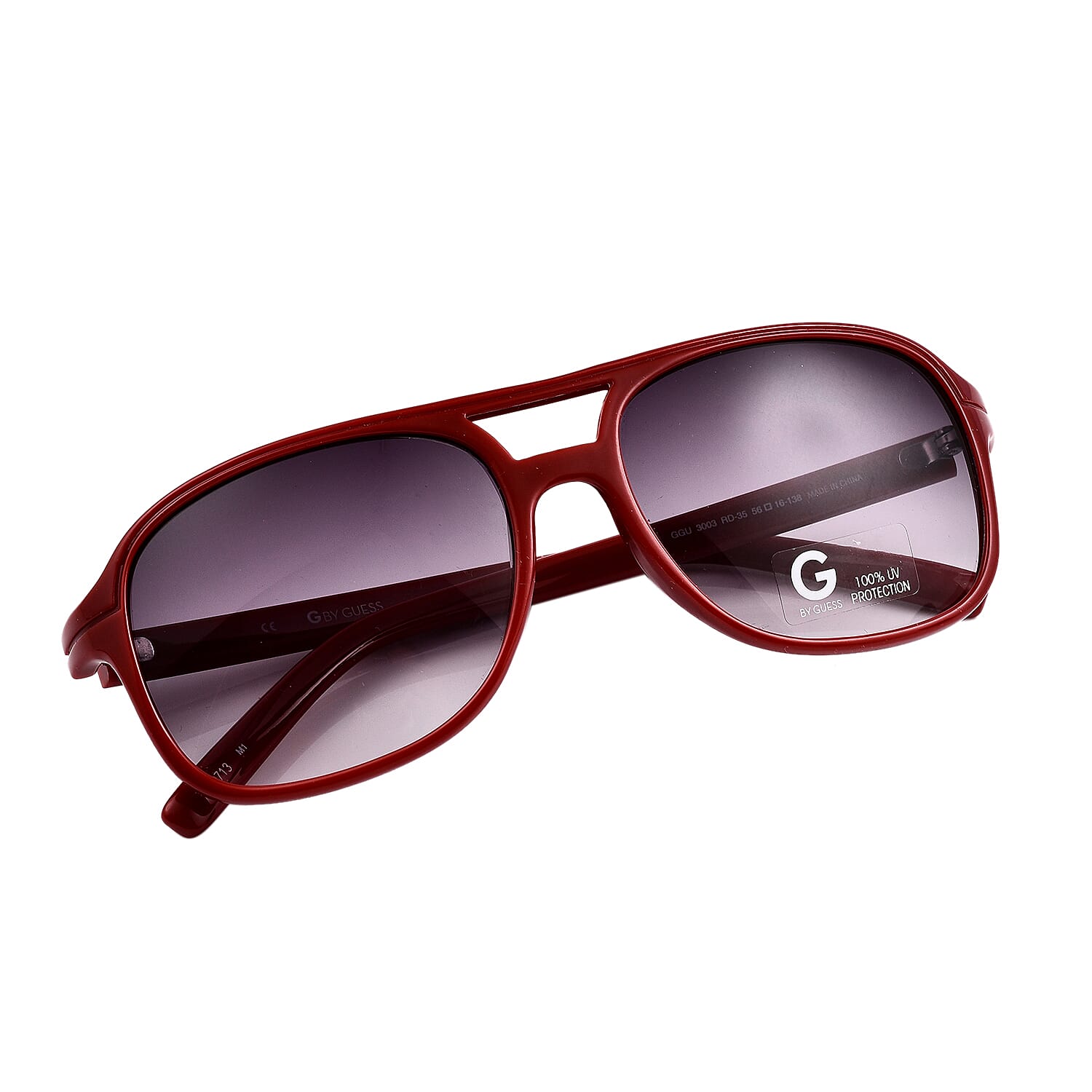 One Time Close Out Deal- Guess Unisex Rectangular Sunglasses - Red