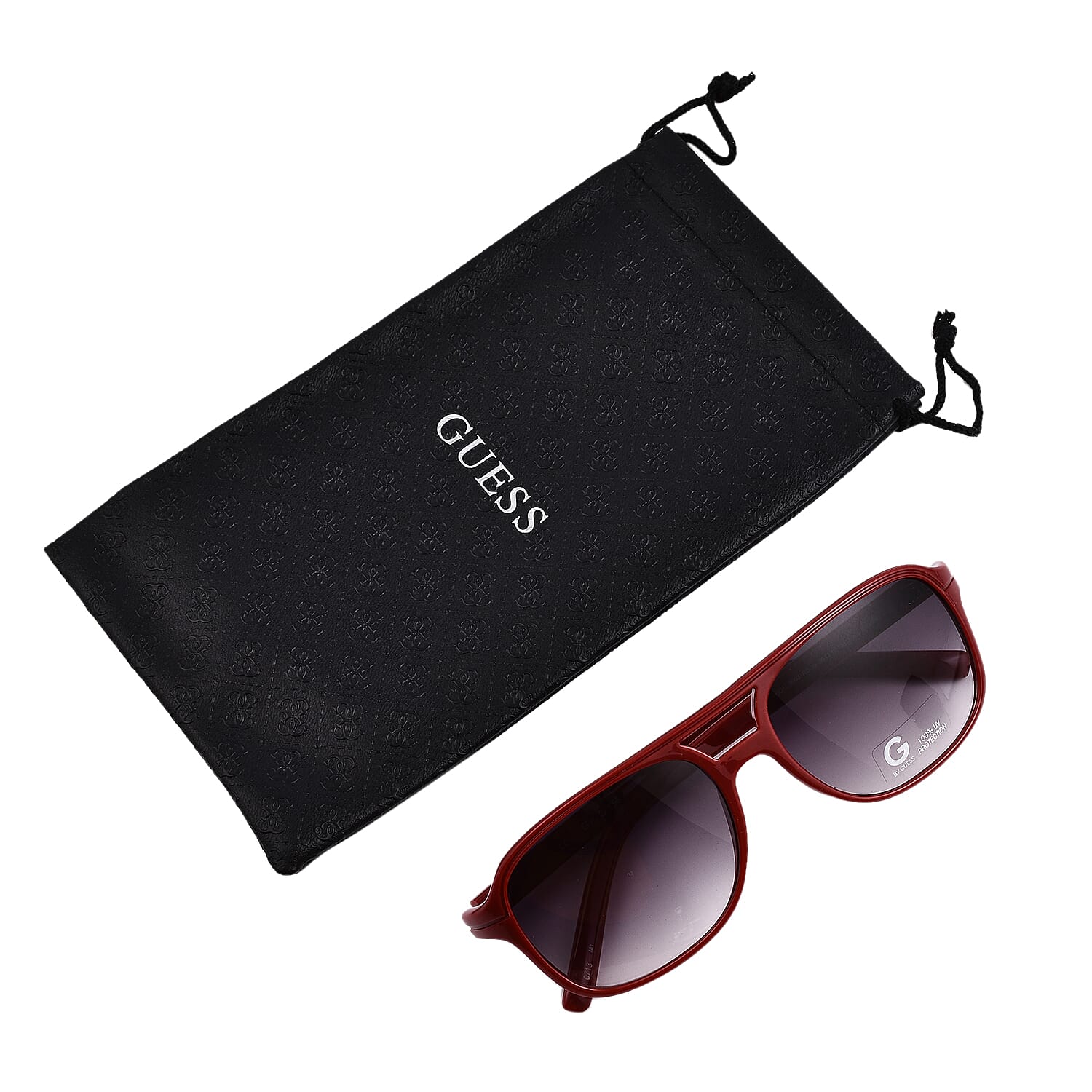 One Time Close Out Deal- Guess Unisex Rectangular Sunglasses - Red
