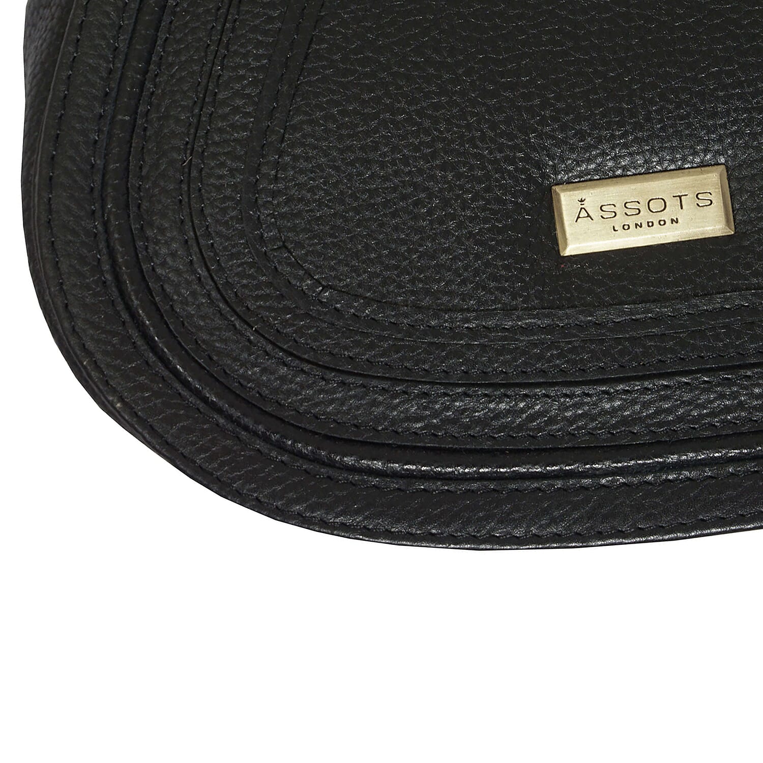 ASSOTS LONDON Carmel Genuine Leather Handbag with Magnetic Closure and Shoulder Strap - Black