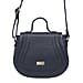 ASSOTS LONDON Carmel Genuine Leather Handbag with Magnetic Closure and Shoulder Strap - Navy