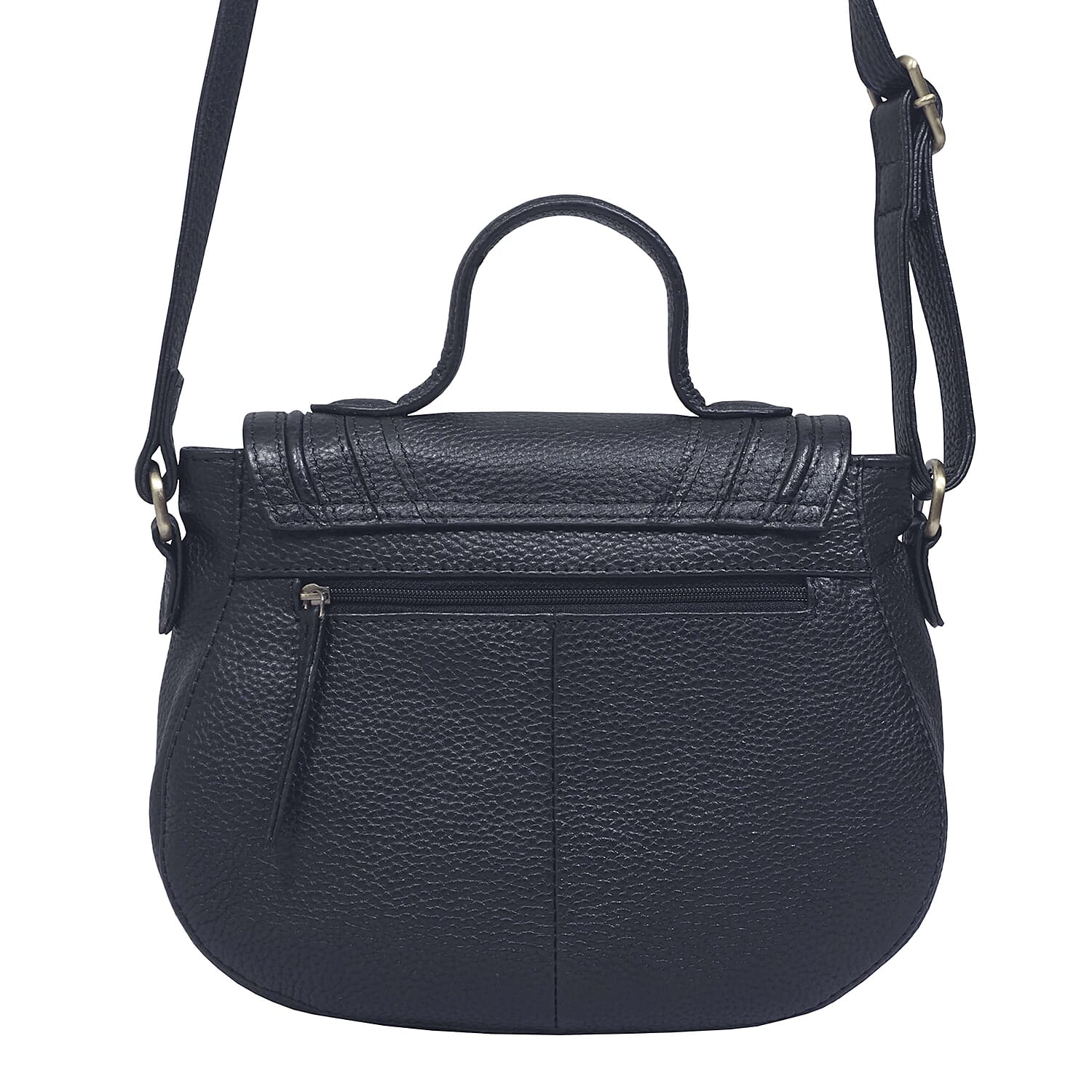 ASSOTS LONDON Carmel 100% Genuine Leather Handbag with Magnetic Closure and Shoulder Strap (Size 23x20x6Cm) - Navy