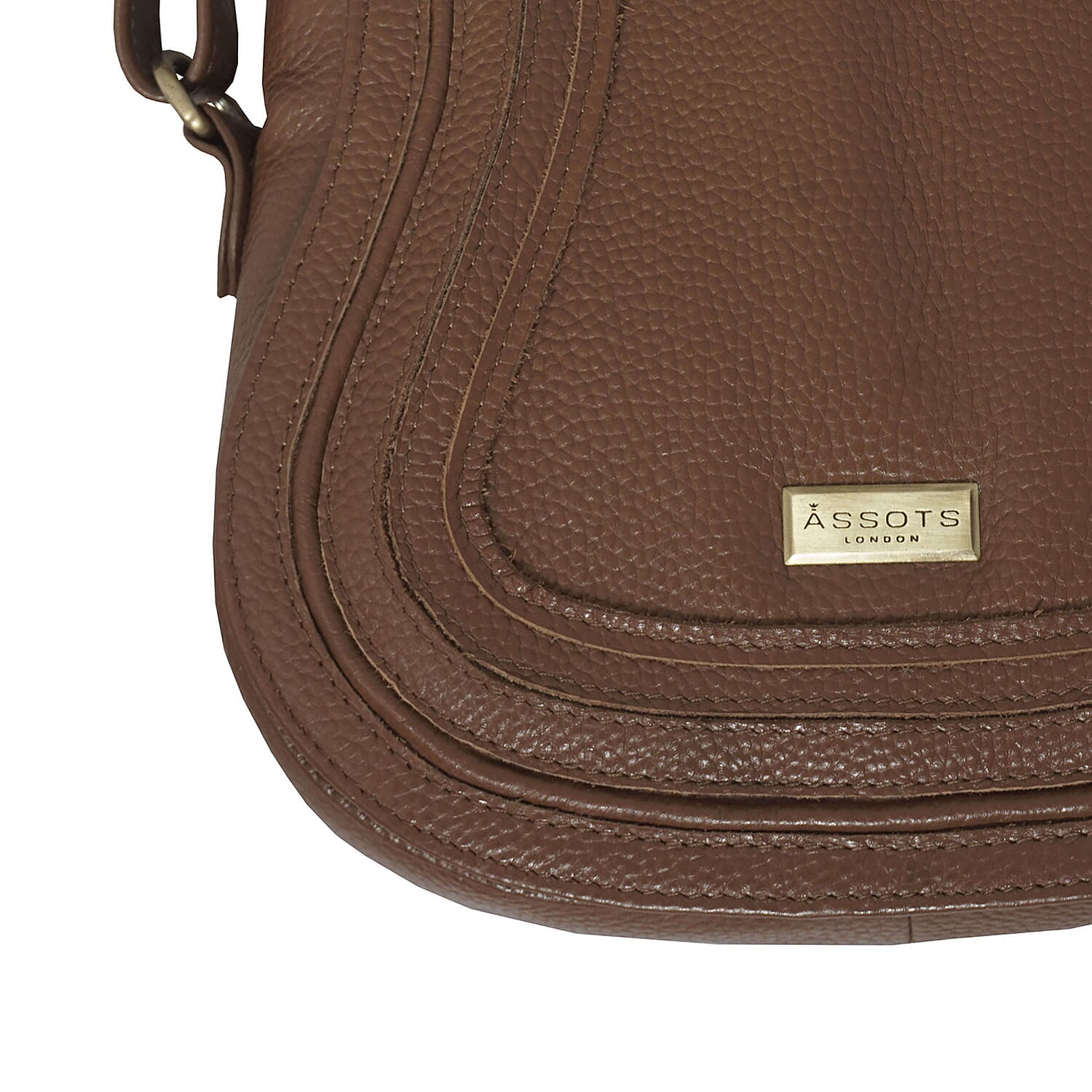 ASSOTS LONDON Carmel 100% Genuine Leather Handbag with Magnetic Closure and Shoulder Strap (Size 23x20x6Cm) - Tan