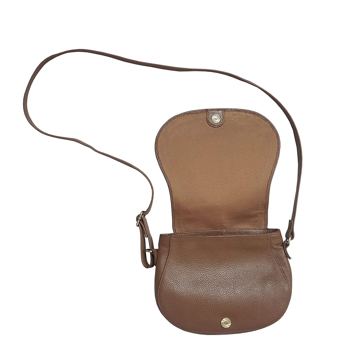 ASSOTS LONDON Carmel 100% Genuine Leather Handbag with Magnetic Closure and Shoulder Strap (Size 23x20x6Cm) - Tan