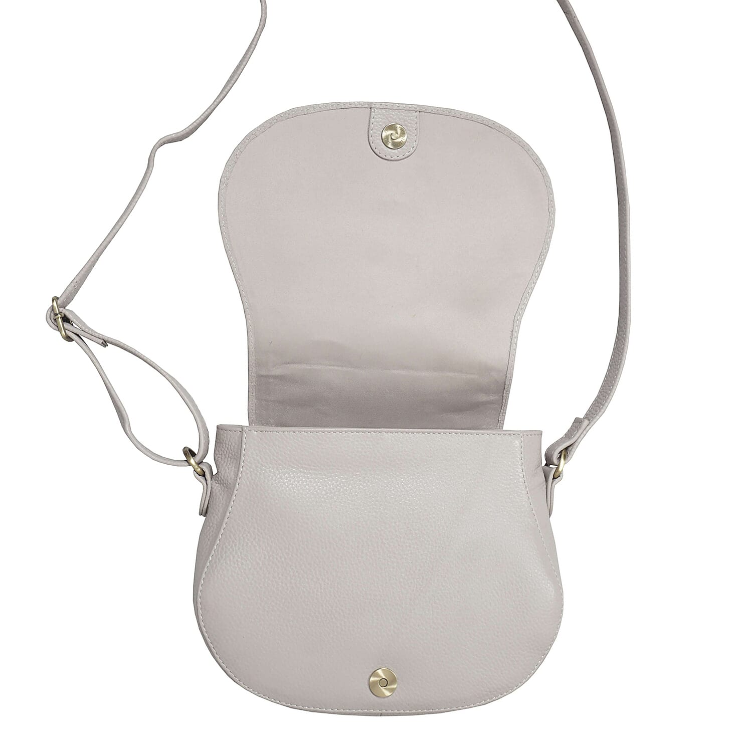 ASSOTS LONDON Carmel 100% Genuine Leather Handbag with Magnetic Closure and Shoulder Strap (Size 23x20x6 Cm) - Light Grey