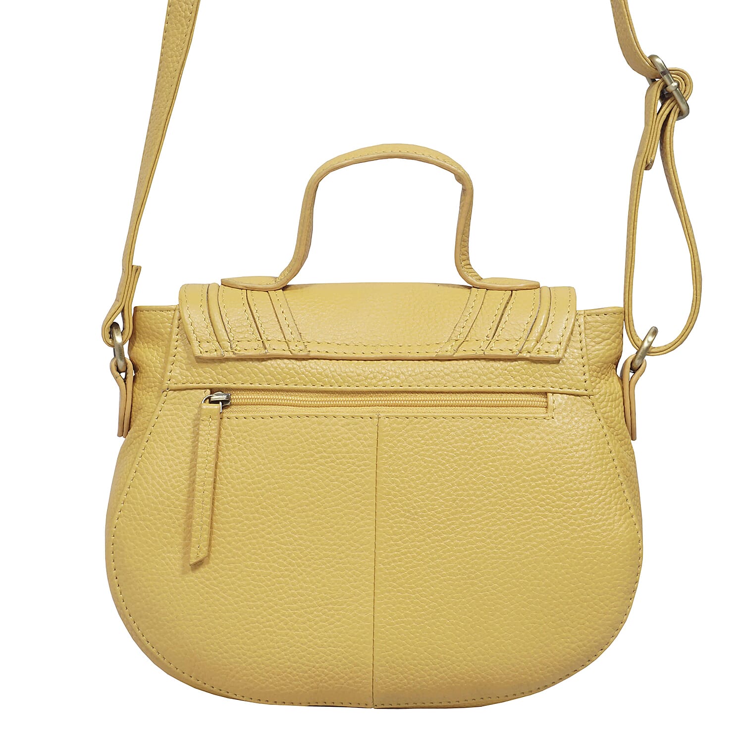ASSOTS LONDON Carmel 100% Genuine Leather Handbag with Magnetic Closure and Shoulder Strap (Size 23x20x6Cm) - Mustard