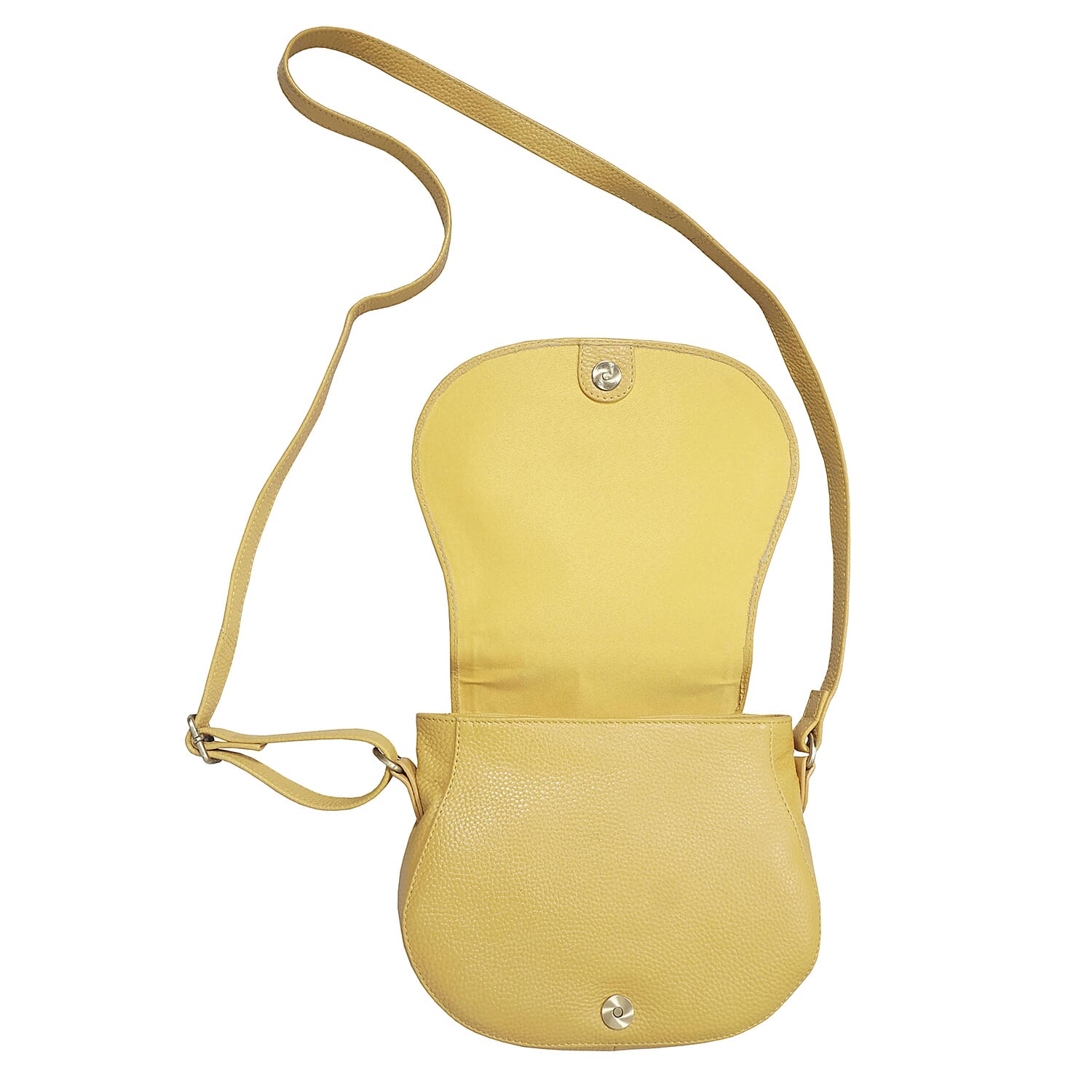 ASSOTS LONDON Carmel 100% Genuine Leather Handbag with Magnetic Closure and Shoulder Strap (Size 23x20x6Cm) - Mustard