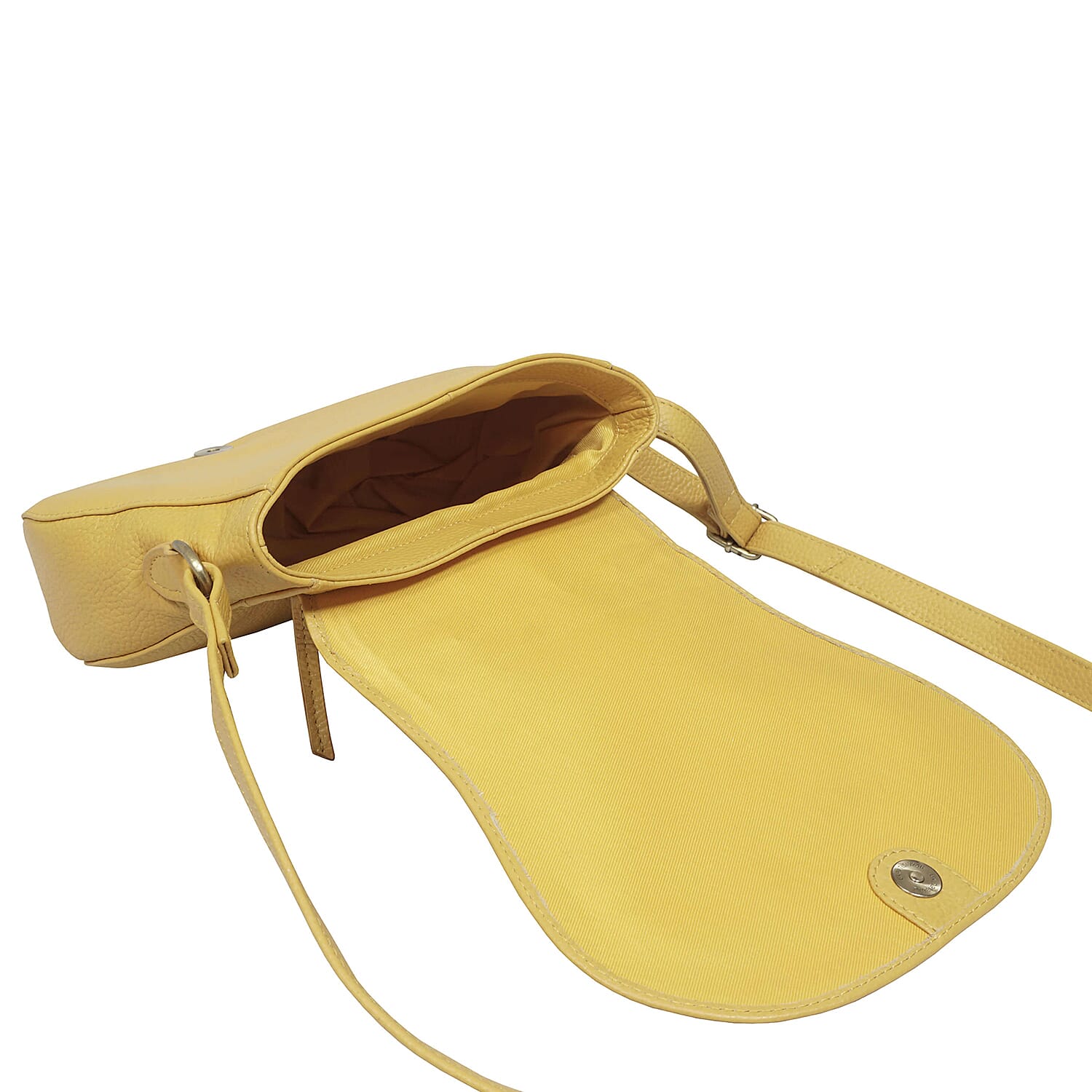 ASSOTS LONDON Carmel 100% Genuine Leather Handbag with Magnetic Closure and Shoulder Strap (Size 23x20x6Cm) - Mustard