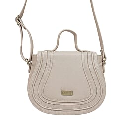 ASSOTS LONDON Carmel Genuine Leather Handbag with Magnetic Closure and Shoulder Strap - Light Pink