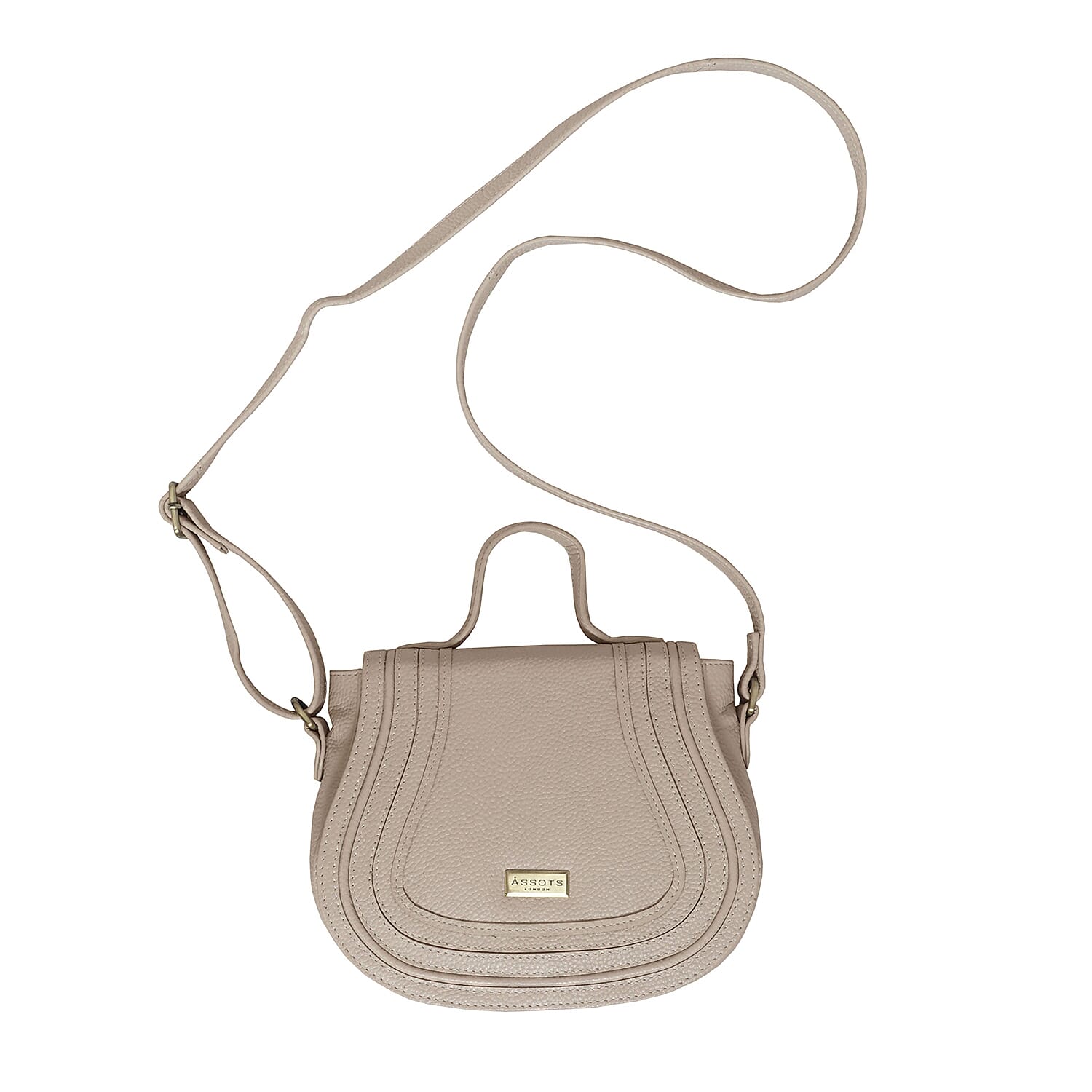 ASSOTS LONDON Carmel 100% Genuine Leather Handbag with Magnetic Closure and Shoulder Strap - Light Pink